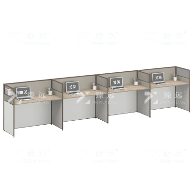 臻远 ZYGW-044职员桌办公桌屏风工作卡位 直排四人位