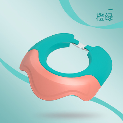 宝宝浴帽洗头帽硅胶洗头护耳帽婴儿童淋浴帽洗澡帽子小孩洗发帽-升级款橙绿防水倒流设计护耳护眼-