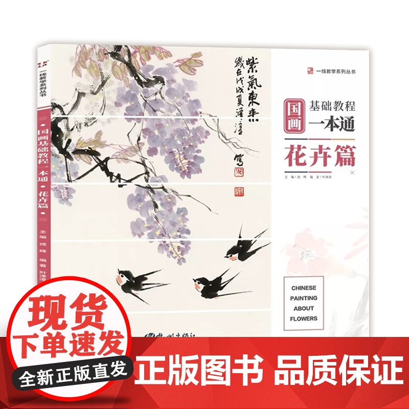国画基础教程一本通花卉篇 2019一线教学零基础入门临摹初学者自学少儿童教材书梅兰竹菊水墨中国画册笔墨色彩技法美术绘画教