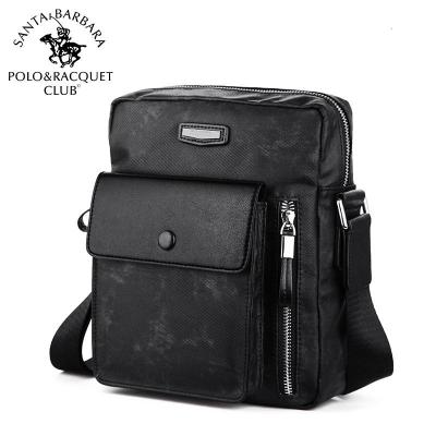 美国圣大保罗双色迷彩牛仔布男士单肩斜挎男韩版潮新款2019新款正品学生礼物新年礼物黑色