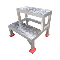 臻远ZY-T80 铝合金踏台移动平台楼梯工业踏步梯台阶 2步高500 载重300kg