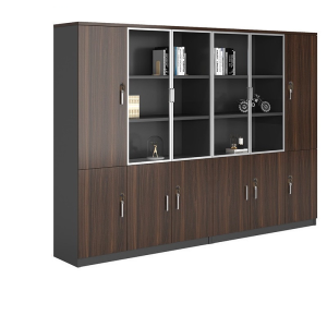 易企采 六门组合书柜文件柜资料柜木质档案柜办公室书柜组合背景储物柜