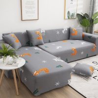 弹力懒人沙发套罩通用型全包萬能套北欧简约布艺沙发垫全盖布一套 小狸 L形组合沙发(贵妃L码+沙发XL码)