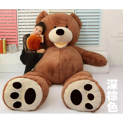 超大号布娃娃1.6米2米玩偶抱枕公仔熊毛绒玩具送女友1.8米大熊女深棕色美国大熊2米(不说话版)