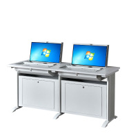 戴劲 翻转桌隐藏式多媒体电教室机房电脑桌嵌入式课桌 020双人位
