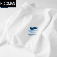 HLCOMANGENIOLAMODE白色短袖t恤男2025夏季男女简约基础半袖上衣