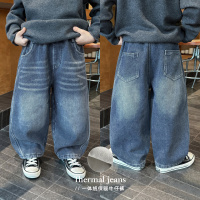 童酷男童冬款韩版磨白砂洗宝宝休闲裤百搭加绒加厚儿童牛仔裤