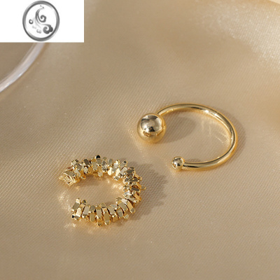 JiMi简约小众不对称耳夹无耳洞女夏季时尚个性2022年新款潮金属耳骨夹