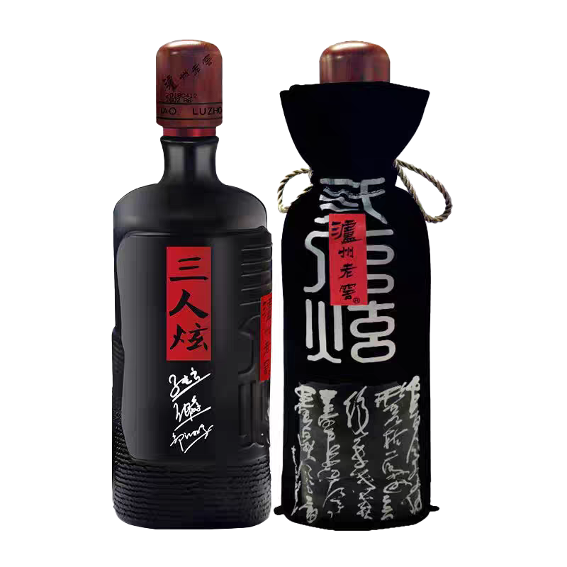 泸州老窖 三人炫[2018年]52度1000ml 浓香型白酒 新老版本随机