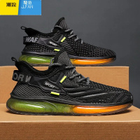 聚范2023新款韩版休闲运动鞋夏季透气跑步运动飞织网鞋舒适防滑男鞋