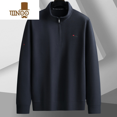 YANXU新款半拉链卫衣男立领外套加肥加大码宽松休闲夹克套头长袖衫