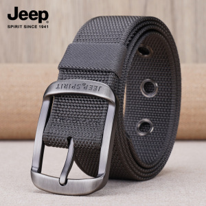 JEEP SPIRIT吉普男士皮带时尚青年帆布韩版休闲尼龙针扣腰带裤带