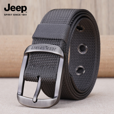 JEEP SPIRIT吉普男士皮带时尚青年帆布韩版休闲尼龙针扣腰带裤带