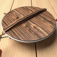 杉木家用商用铁锅炖地锅鸡实木锅盖对开加厚木头锅盖水缸盖 厚度1.8-直径 60cm