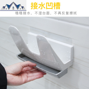 厨房带接水盘锅盖架沥水免打孔架防漏子多功能壁挂菜板收纳置物架 三维工匠 白色