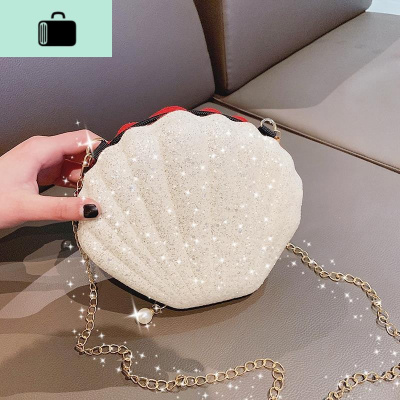 小包包女2020夏新款潮甜美少女亮片贝壳包ins洋气链条单肩斜挎包NEW LAKE女斜挎包