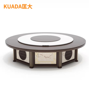 匡大 餐桌实木餐桌 圆餐桌2.2米手动餐桌KDT916