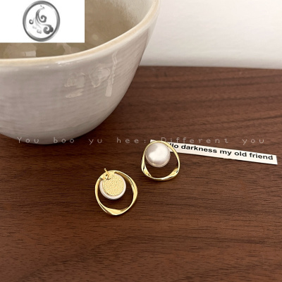 JiMi复古圈圈大珍珠耳环女法式小众高级感设计耳钉轻奢气质2023款耳饰