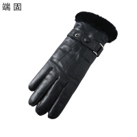 端固 加绒羊皮手套皮毛一体触屏手套YH16/双