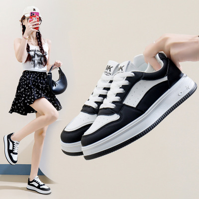 秋季新款透气ins韩版皮面鞋女学生街拍跑步运动休闲鞋
