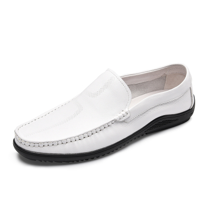 奥康男鞋春秋单鞋透气低帮豆豆鞋男套脚休闲皮鞋小白鞋懒人鞋