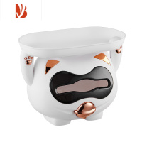 三维工匠纸巾盒创意可爱猫多桌面抽纸盒茶几办公室餐厅杂物收纳架 象牙白