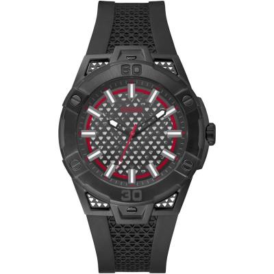 男士毫米黑色运动腕表黑色硅胶表带时尚潮流设计