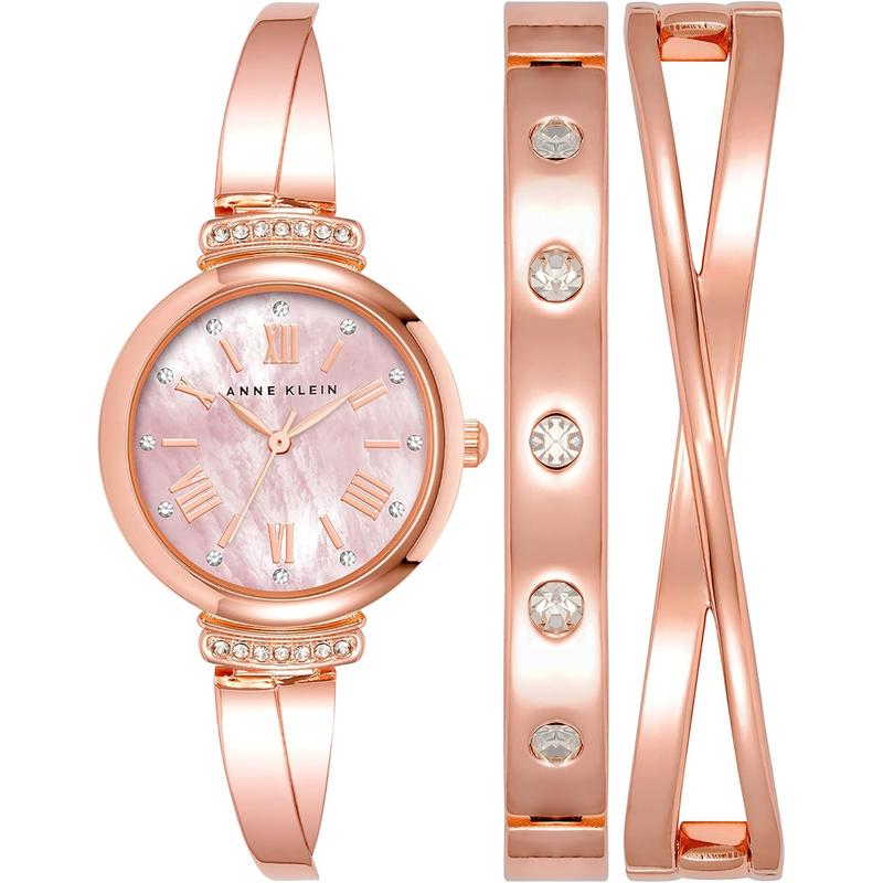 Anne Klein 安妮克莱因女表手表石英钻石手镯手表精美轻奢圆形表
