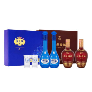 洋河梦之蓝M6 40.8度500ML 2瓶装礼盒版白酒&五粮精酿 中国红 52度 500ml*2瓶 礼盒装 浓香型白酒