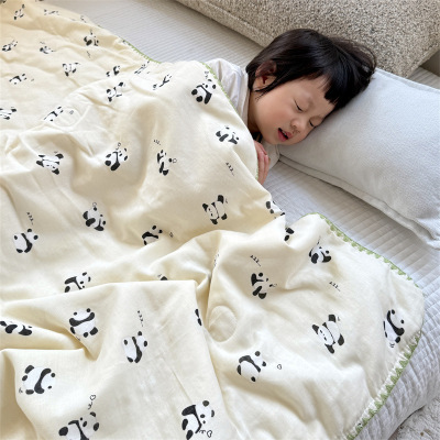 2025新款A类儿童全棉双层纱夏被夏凉被空调被可爱卡通盖毯休闲毯