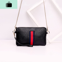 皮小包包女包2020新款夏季斜挎包链条手拿包韩版手包零钱包手机NEW LAKE 黑色女手包