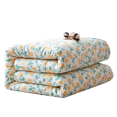 安居先森高支高密纯棉印花被面新疆棉纯棉花被5斤200*230cm韩式(条)