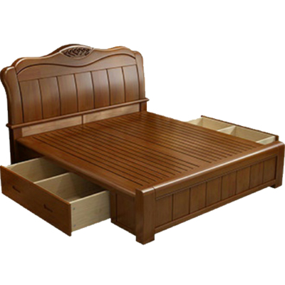 臻远 ZY-SMC-84 实木床 1.8*2.0米抽屉高箱 单位:1张