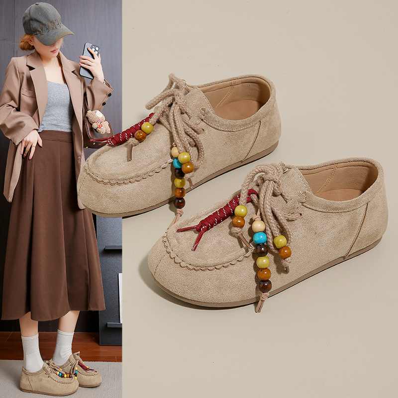 秋季新款韩版透气阿甘鞋女ins学生休闲鞋女德训豆豆女鞋