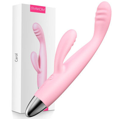 司沃康SVAKOM小号震动棒女用自慰器可弯曲双头振动棒波纹柔软按摩成人情趣性用品cici茜茜卡洛儿淡粉