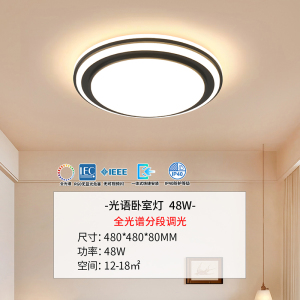 雷士照明吸顶灯2025新款主客厅灯卧室简约灯具全屋套餐黑色