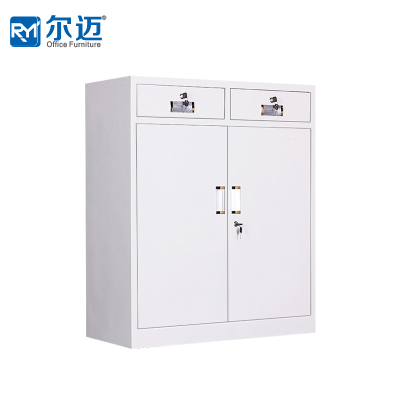 尔迈 文件柜铁皮柜办公柜钢制资料柜储物柜带锁钢制档案柜 二斗下节