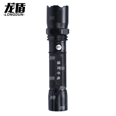 龙盾金属可充电强光手电筒安保LED超亮远射车载锂电池
