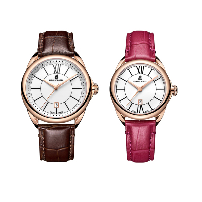 ernest borel依波路瑞士正品永恒系列皮表带石英情侣手表男女手表
