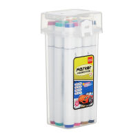 齐心 ZYMK07-12 大三角杆双头马克笔 1.0-6.0mm 配 12色/桶