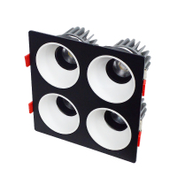 LED射灯 防眩光 嵌入式 黑架+白杯-四头15W*4白光