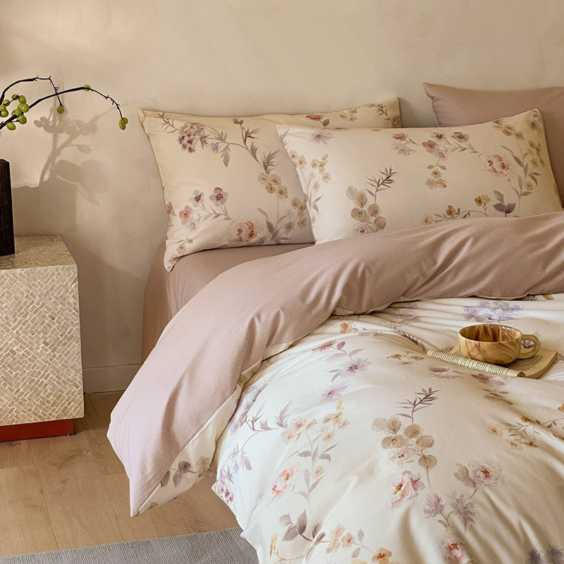 轻奢全棉磨毛床上四件套秋冬高级感主卧室纯棉床单被套罩床笠床品