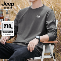 吉普男士长袖t恤2025新款纯棉上衣男装爸爸打底衫半袖夏季短袖t恤