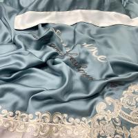 家柏饰(CORATED)80支双面天丝四件套高端欧式结婚刺绣夏季冰丝床上床单被套六件套