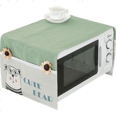 布莱梦田园布艺微波炉罩套格兰仕烤箱带收纳袋防尘罩子美的盖布防油烟俏皮熊微波炉/烤箱35*100cm