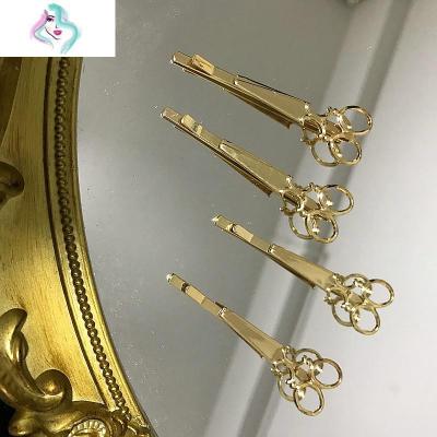 ins欧美风剪刀设计感个性发夹发饰边夹cos冷淡风土酷蹦迪朋克暗黑你那么美金色四只金属材质