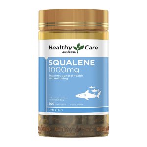 Healthy Care 角鲨烯软胶囊 1000mg 200粒 1瓶 心脑健康 用脑过度 澳洲进口