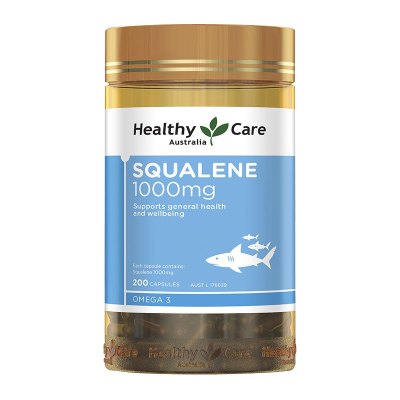 效期至27年6月 Healthy Care 角鲨烯软胶囊 1000mg 200粒 1瓶 心脑健康 用脑过度 澳洲进口