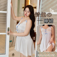 长夜漫漫情趣内衣性感吊带睡裙纯欲蕾丝连衣裙睡衣女胖MM大码2133