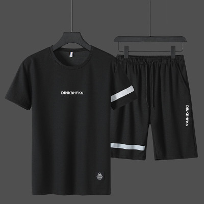 梵克公牛夏季短袖T恤短裤套装新款男式休闲时尚青春流行流短袖亲肤透气男士运动套装